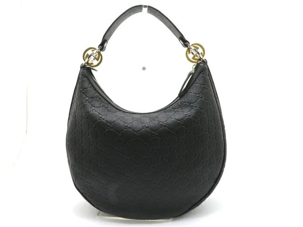 Gucci Shoulder Bag Black Leather Shima